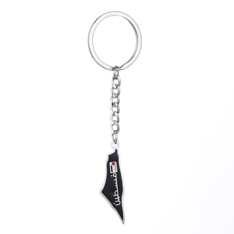 Israel Palestine Map Flag Drip Oil Stainless Steel Keychain Fashion Men's and Women's Stainless Steel Keys - V.I.P Digital Presence