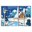 Christmas placemat white hemp Christmas scenery print home table mat living room dining table coaster - V.I.P Digital Presence