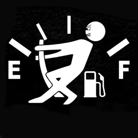 10CM*14CM Funny Car Stickers High Gas Consumption Decal Fuel Gage Empty Stickers Vinyl JDM Car Stickers Car Styling - V.I.P Digital Presence