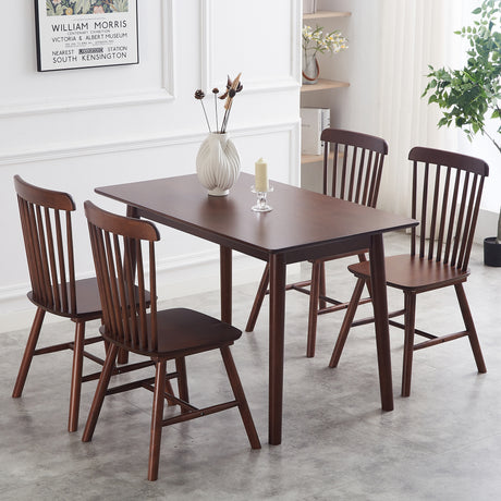 4 dining chairs, walnut wood, rubberwood material, dining chairs, solid wood chairs, solid wood dining table chairs - V.I.P Digital Presence