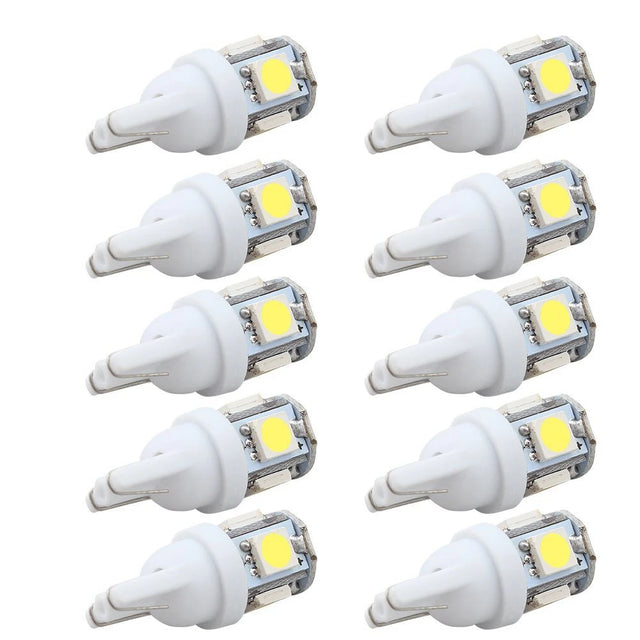 10PCS Led Car DC 12v Lampada Light T10 5050 Super White 194 168 w5w T10 Led Parking Bulb Auto Wedge Clearance Lamp - V.I.P Digital Presence