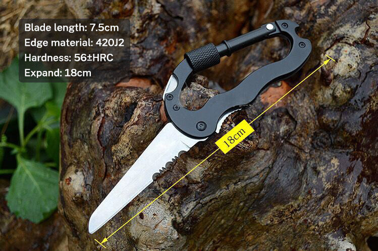 5 in 1 Outdoor Multi Function Mountaineering Buckle Fast Hanging Buckle Cross Screwdriver Carabiner Bottle Opener Wine Opener - V.I.P Digital Presence