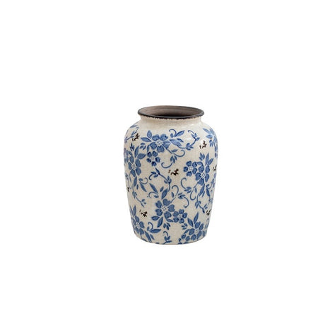 New Chinese style blue and white porcelain ceramic vase vintage ice cracked ornament for living room - V.I.P Digital Presence
