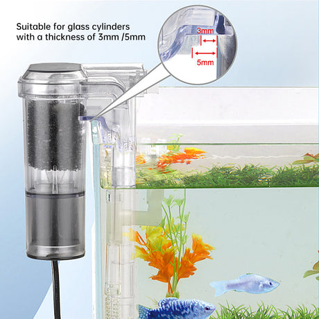 New USB - powered hanging aquarium filter, 2.5W, 250L/H. Ideal for aquariums under 30cm. Mini size. - V.I.P Digital Presence