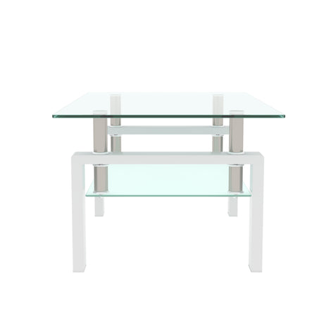 White Coffee Table Clear Coffee Table Modern Side Center Tables for Living Room Living Room Furniture - V.I.P Digital Presence