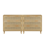 3-Drawers Rattan Storage Cabinet Rattan Drawer (Set of 2),for Bedroom,Living Room,Dining Room,Hallways,Oak - V.I.P Digital Presence