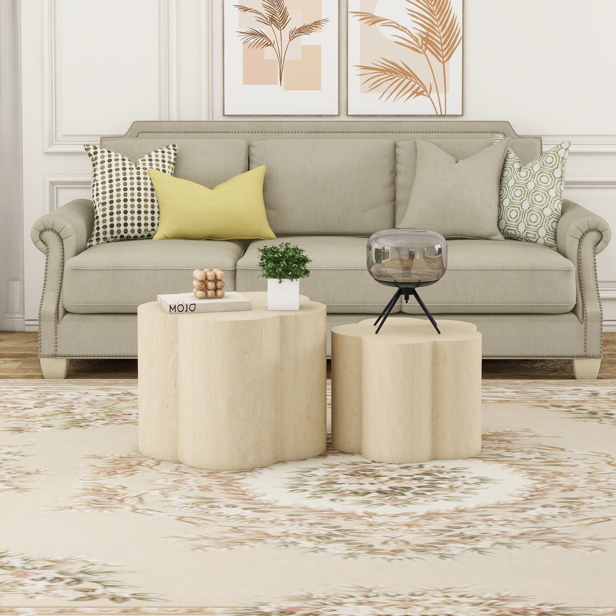 Coffee Table Set of 2, Cloud Coffee Table ,Nesting Coffee Table,End table, Sidetable for Living room ,Bedroom,Office ,Balcony - V.I.P Digital Presence