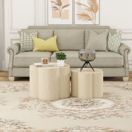 Coffee Table Set of 2, Cloud Coffee Table ,Nesting Coffee Table,End table, Sidetable for Living room ,Bedroom,Office ,Balcony - V.I.P Digital Presence