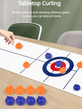 Juego de curling de mesa, mini tejo, divertido juego de mesa para adultos, niños y familias, regalos, accesorios de curling para tejo.