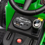 12V children ride the electric tractor "Black Knight" with a detachable storage tugboat and power display screen. - V.I.P Digital Presence