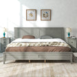 Modern Gray Solid Wood King Platform Bed - V.I.P Digital Presence