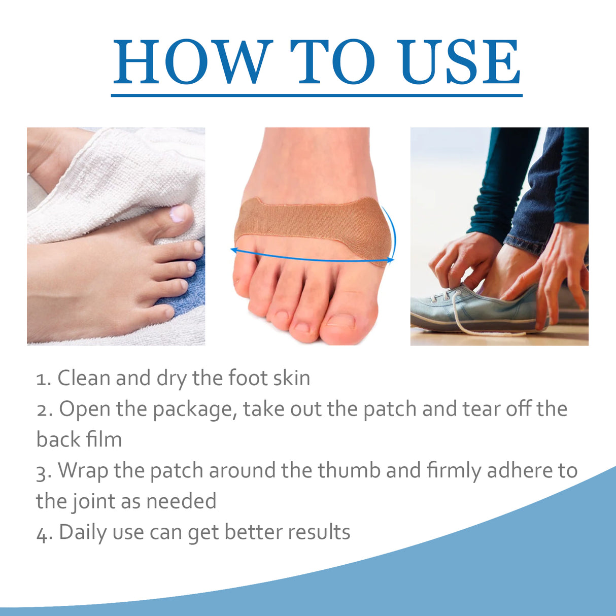Thumb Toe Correction Patch, Big Toe Valgus Toe Swelling Correction Joint Pain Care Patch