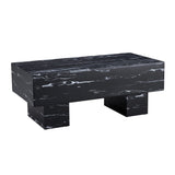 The black coffee table has patterns Modern rectangular table suitable for living rooms and apartments  43.3"*21.6"*17.2"