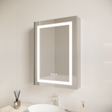 26x20 inch Bathroom Medicine Cabinet with LED Mirror, Anti-Fog, Waterproof3000K~6000K Single Door Lighted Bathroom Cabinet with Touch SwichDimmable Recessed or Surface Mount (Right Door) - V.I.P Digital Presence