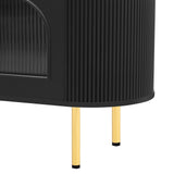 U-Can Modern TV Stand for TVs up to 80 Inches with 4 Cabinets with Metal Legs and Handles for Living room, Black - V.I.P Digital Presence