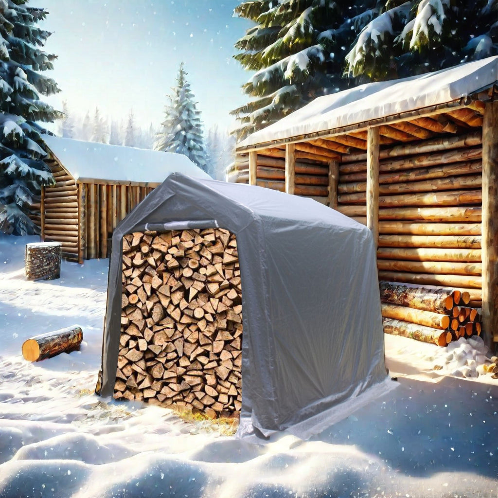 7x12 ft Outdoor Gazebo Portable Storage Shelter Shed with 2 Roll up Zipper Doors & Vents Carport - V.I.P Digital Presence
