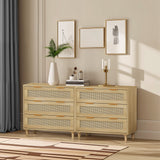 3-Drawers Rattan Storage Cabinet Rattan Drawer (Set of 2),for Bedroom,Living Room,Dining Room,Hallways,Oak - V.I.P Digital Presence