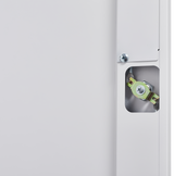 Metal storage cabinets, lockable cleaning tool cabinets, high broom tool organizers, and large storage cabinets in storage store - V.I.P Digital Presence