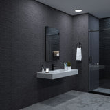 24x36 inch aluminum frame round rectangular bathroom wall mirror, matte black rust proof, tempered glass mirror - V.I.P Digital Presence