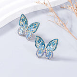 Alloy Inlaid Rhinestone Butterfly Earrings - V.I.P Digital Presence