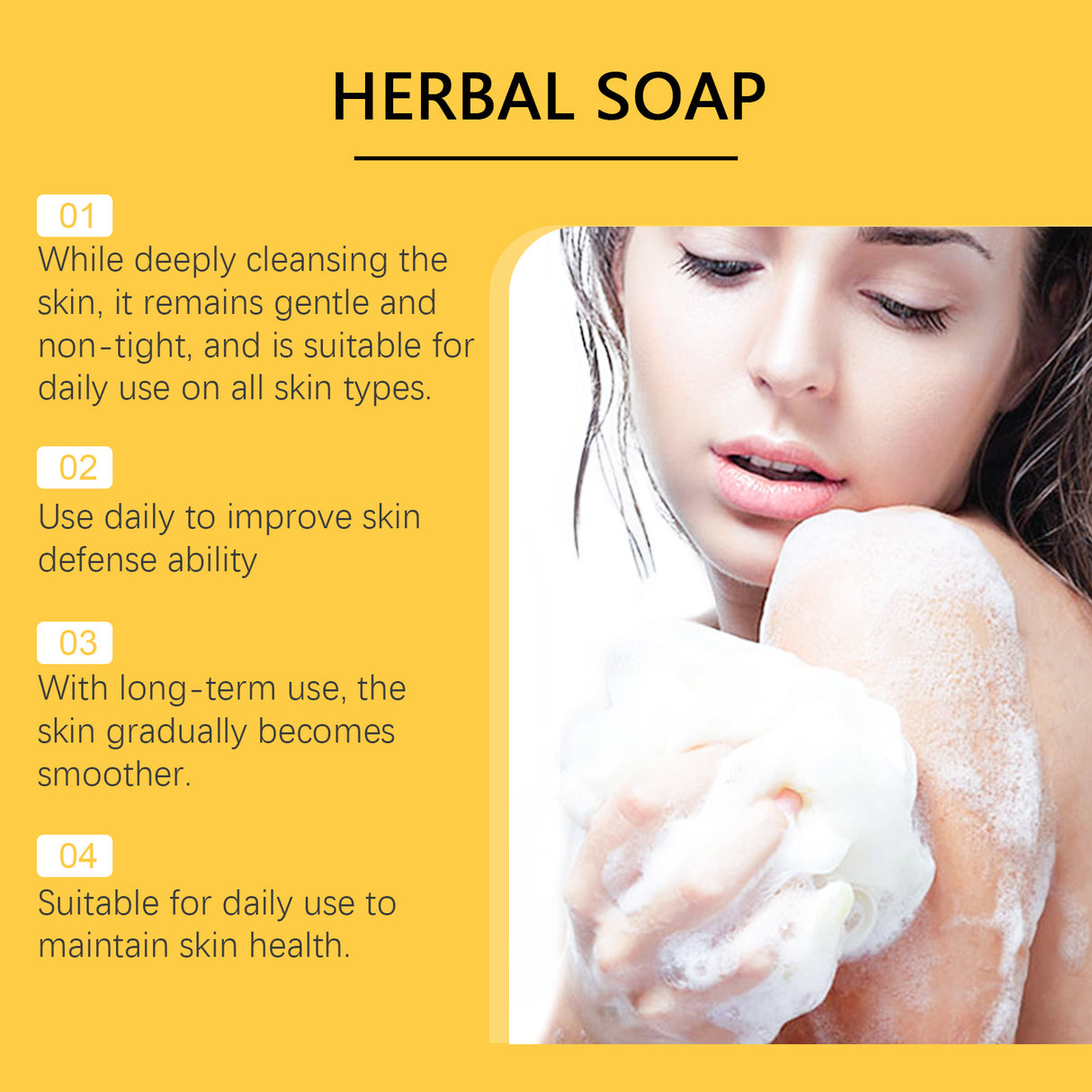 Turmeric Herbal Beauty Soap Deep Cleansing Moisturizing Refreshing Oil Control Body Care Bath Soap - V.I.P Digital Presence