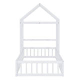 Wooden Twin Size Children's Bed with Detachable Headboard and Integrated Clothes Drying Rack, White - V.I.P Digital Presence