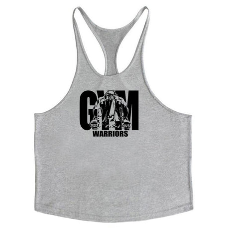 Cotton fitness vest GYM WARRIORS sport deep digging thin shoulder strap shirt - V.I.P Digital Presence