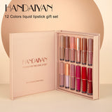 HANDAIYAN 12 Color Lip Gloss Set Liquid Lipstick Set Matte Pearlescent Non-Stick Cup Lip Gloss - V.I.P Digital Presence