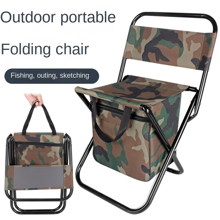 Outdoor Camping Folding Chair with Storage Backrest and Carrying Bag for Art Students' Sketching - V.I.P Digital Presence