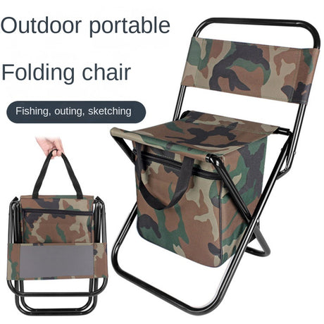 Outdoor Camping Folding Chair with Storage Backrest and Carrying Bag for Art Students' Sketching - V.I.P Digital Presence