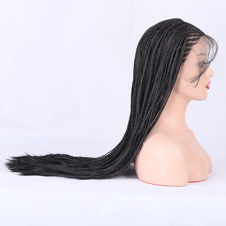 Long Synthetic Wig with Braided Box Braids Wigs For Black Women Daily Wear White Hat Wig Adjustable For Girls - V.I.P Digital Presence