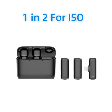 Charging case wireless lavalier microphone 1-to-2 live broadcast 2.4G noise cancelling microphone - V.I.P Digital Presence