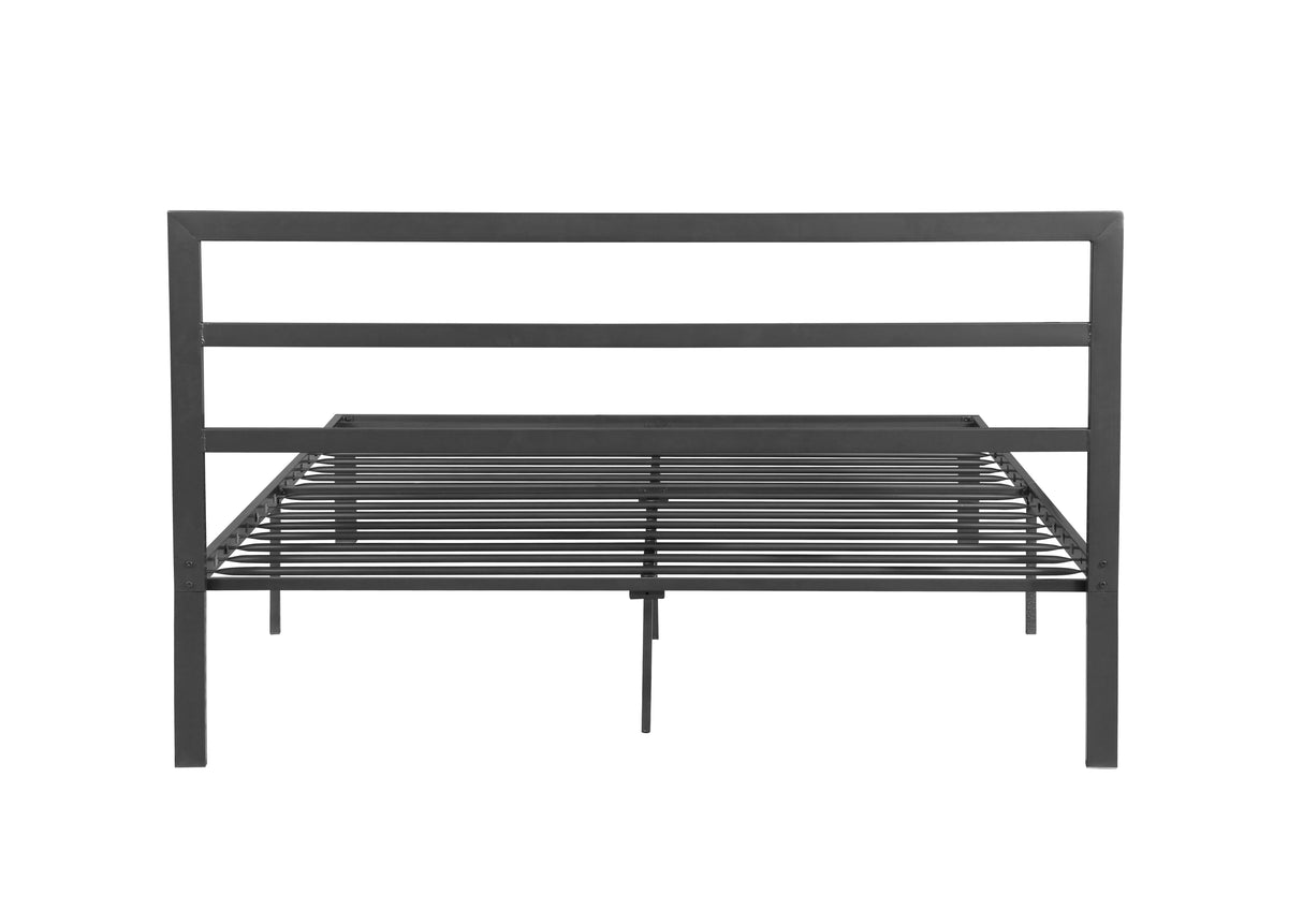 Queen Size Metal Bed Frame with Headboard Charcoal Grey - V.I.P Digital Presence