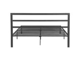 Queen Size Metal Bed Frame with Headboard Charcoal Grey - V.I.P Digital Presence