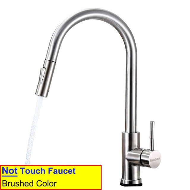 304 stainless steel kitchen faucet, hot and cold water pull-out vegetable basin sink faucet - V.I.P Digital Presence