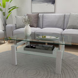 White Coffee Table Clear Coffee Table Modern Side Center Tables for Living Room Living Room Furniture - V.I.P Digital Presence