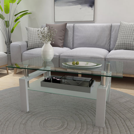 White Coffee Table Clear Coffee Table Modern Side Center Tables for Living Room Living Room Furniture - V.I.P Digital Presence