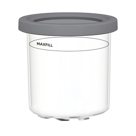 4-Pack Replacement Containers & Lids for Nin-ja Creami Deluxe Pints, 16oz, Compatible with NC299AMZ & NC300s, Original Grey - V.I.P Digital Presence