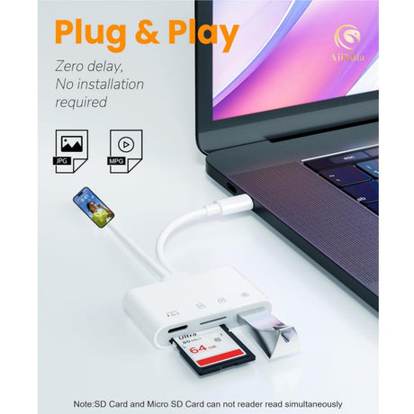 Dual line 4-in-1 mobile card reader suitable for Apple TypeC to TF/SD/USB/USB-C charging adapter - V.I.P Digital Presence