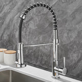 All copper rotatable cold and hot water dual mode sink, kitchen spring faucet - V.I.P Digital Presence