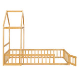 Wooden Twin Size Children's Bed with Detachable Headboard and Integrated Clothes Drying Rack, Natural - V.I.P Digital Presence