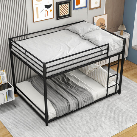 Metal Bunk Bed Full Over Full Bunk Bed Frame with Safety Guard Rails Heavy Duty Space-Saving Design Easy Assembly Black - V.I.P Digital Presence