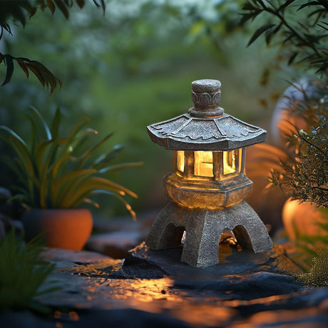 Solar-Powered Zen Garden Decor: Pagoda Lanterns & Statues - V.I.P Digital Presence