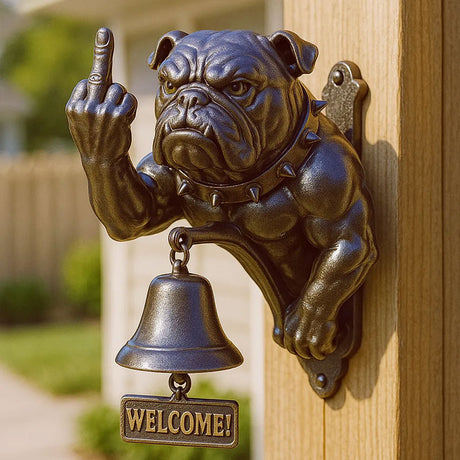 Dog welcome chime, vintage Bulldog Dobermann chime, metal merchant chime – wall decor for home/office entrance. - V.I.P Digital Presence