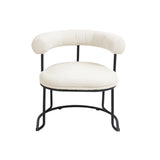 COOLCOOL Boucle dining chair set of two, medieval modern curved backrest chair, round cushion (beige Boucle) - V.I.P Digital Presence