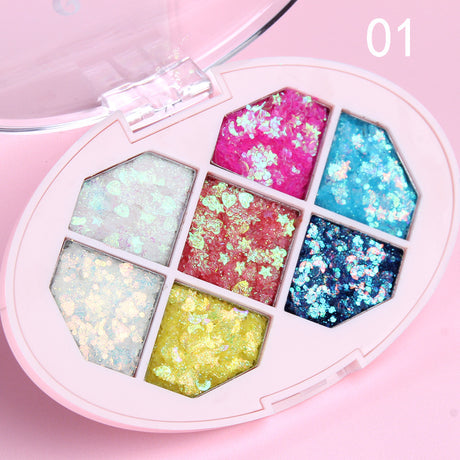 CmaaDu Seven-color glue-free sequins diy eye shadow gel diamond bride children's stage makeup - V.I.P Digital Presence