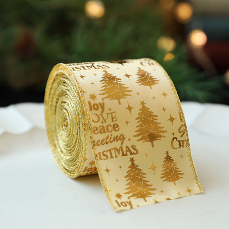 New Gold Onion Cloth Christmas Ribbon Gold Powder Decorative Bow Material Christmas Wire Edge Weaving Ribbon Decoration - V.I.P Digital Presence