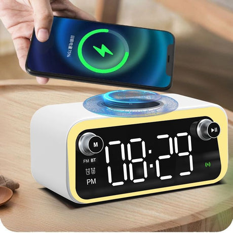 New alarm clock wireless charging Bluetooth clock thermometer wireless charging - V.I.P Digital Presence