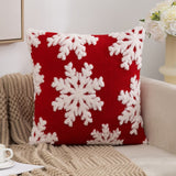 Christmas Pillow Cover (Excluding Pillow Core) Snowflake Velvet Jacquard Christmas Tree Elk Festival Decoration - V.I.P Digital Presence