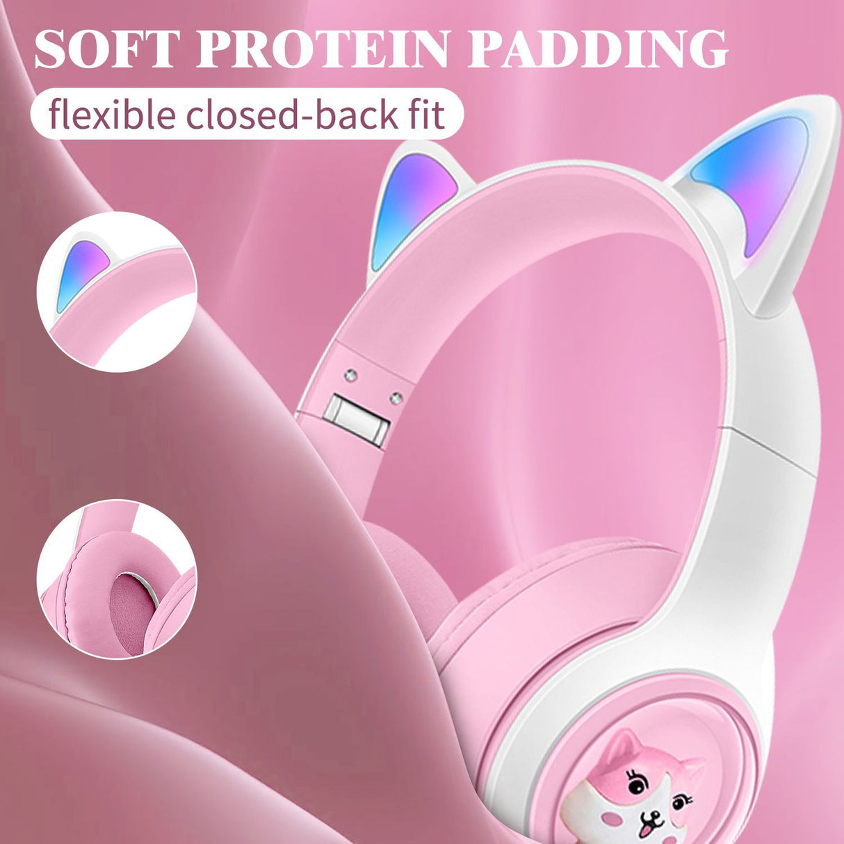 AKZ-07 Luminous Cat's ears (Steamed cat-ear shaped bread) Headworn Bluetooth Headset Subwoofer Video Game Wireless Headset - V.I.P Digital Presence